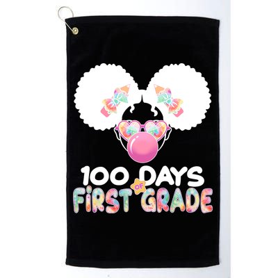 Cute 100 Days Of First Grade Tie Dye Afro Puff Girl Golf Towel