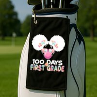 Cute 100 Days Of First Grade Tie Dye Afro Puff Girl Golf Towel