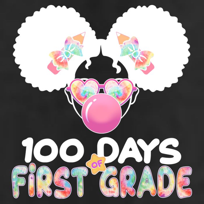 Cute 100 Days Of First Grade Tie Dye Afro Puff Girl Golf Towel