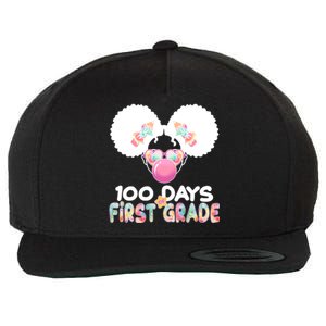 Cute 100 Days Of First Grade Tie Dye Afro Puff Girl Wool Snapback Cap