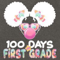 Cute 100 Days Of First Grade Tie Dye Afro Puff Girl Cotton Canvas Backpack