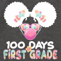 Cute 100 Days Of First Grade Tie Dye Afro Puff Girl Vector Backpack