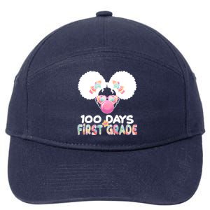 Cute 100 Days Of First Grade Tie Dye Afro Puff Girl 7-Panel Snapback Hat