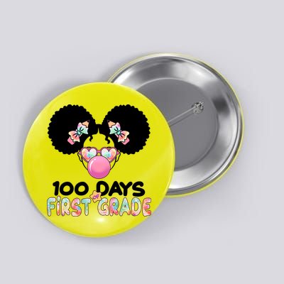 Cute 100 Days Of First Grade Tie Dye Afro Puff Girl Button