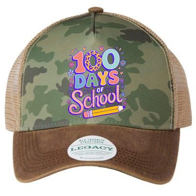 Cute 100 Days Of School Legacy Tie Dye Trucker Hat