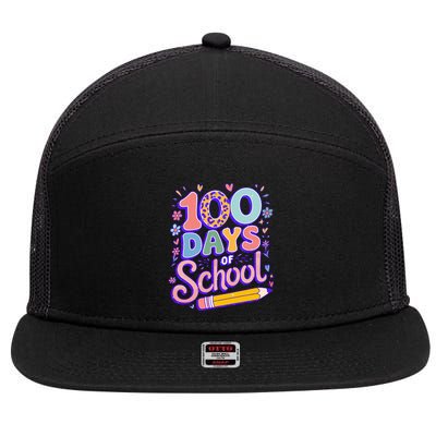 Cute 100 Days Of School 7 Panel Mesh Trucker Snapback Hat