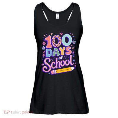 Cute 100 Days Of School Ladies Essential Flowy Tank