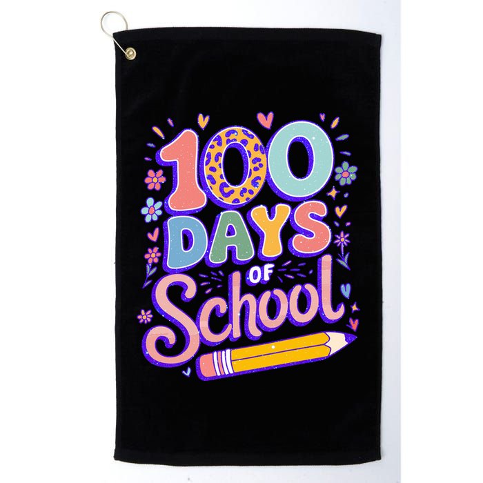 Cute 100 Days Of School Golf Towel