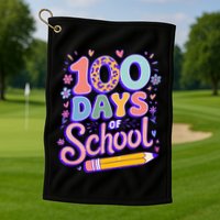 Cute 100 Days Of School Golf Towel