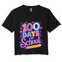 Cute 100 Days Of School Women's Crop Top Tee
