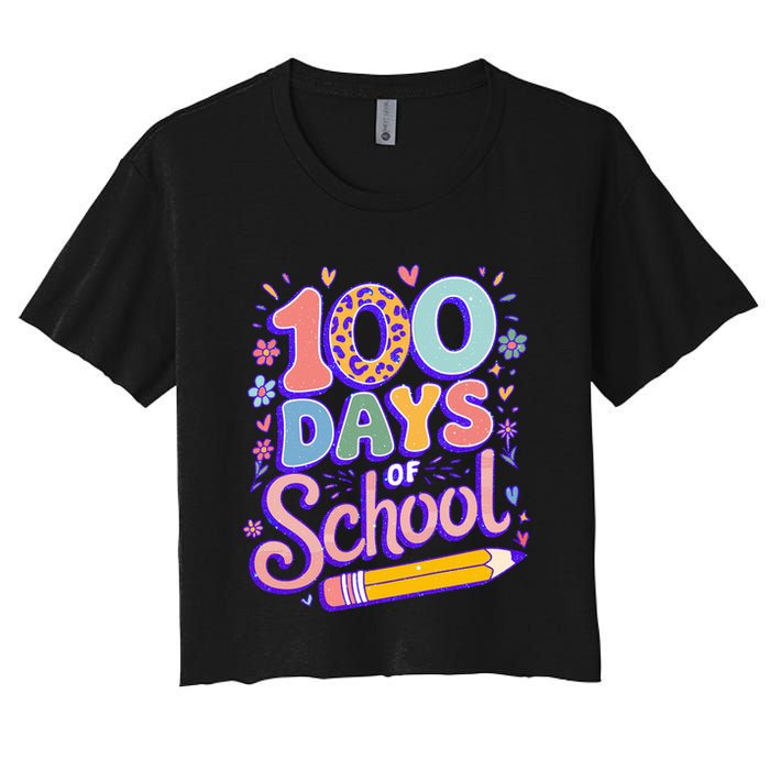 Cute 100 Days Of School Women's Crop Top Tee