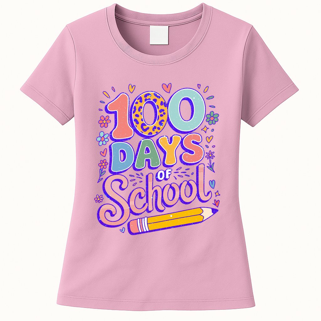 Cute 100 Days Of School Womens T-Shirt