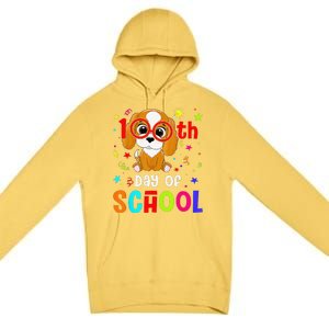 Cute 100th Day Of School Dog 100 Days Student Teacher Premium Pullover Hoodie