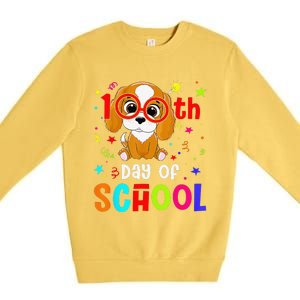 Cute 100th Day Of School Dog 100 Days Student Teacher Premium Crewneck Sweatshirt