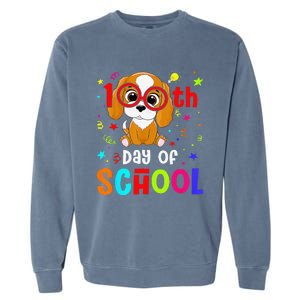 Cute 100th Day Of School Dog 100 Days Student Teacher Garment-Dyed Sweatshirt