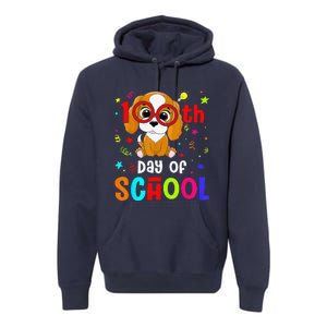 Cute 100th Day Of School Dog 100 Days Student Teacher Premium Hoodie