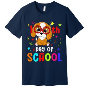 Cute 100th Day Of School Dog 100 Days Student Teacher Premium T-Shirt