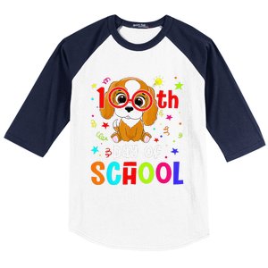 Cute 100th Day Of School Dog 100 Days Student Teacher Baseball Sleeve Shirt