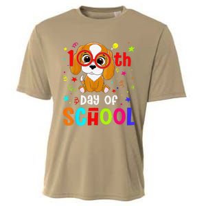 Cute 100th Day Of School Dog 100 Days Student Teacher Cooling Performance Crew T-Shirt