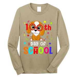 Cute 100th Day Of School Dog 100 Days Student Teacher Long Sleeve Shirt