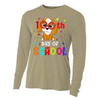 Cute 100th Day Of School Dog 100 Days Student Teacher Cooling Performance Long Sleeve Crew