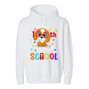 Cute 100th Day Of School Dog 100 Days Student Teacher Garment-Dyed Fleece Hoodie