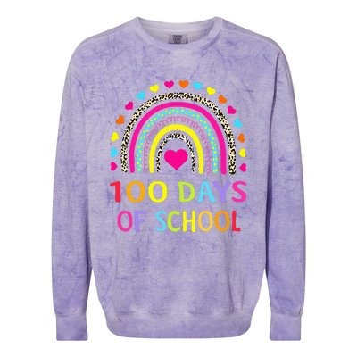 Cute 100 Days Of School Rainbow 100th Day Of School Colorblast Crewneck Sweatshirt