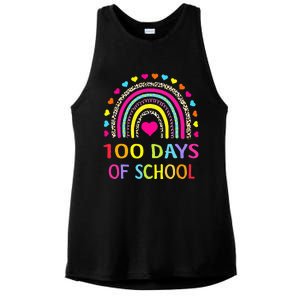 Cute 100 Days Of School Rainbow 100th Day Of School Ladies PosiCharge Tri-Blend Wicking Tank