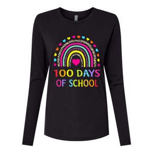 Cute 100 Days Of School Rainbow 100th Day Of School Womens Cotton Relaxed Long Sleeve T-Shirt