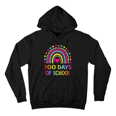 Cute 100 Days Of School Rainbow 100th Day Of School Hoodie