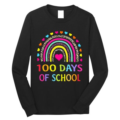 Cute 100 Days Of School Rainbow 100th Day Of School Long Sleeve Shirt