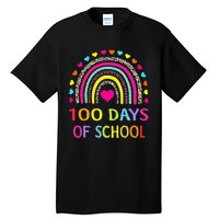 Cute 100 Days Of School Rainbow 100th Day Of School Tall T-Shirt