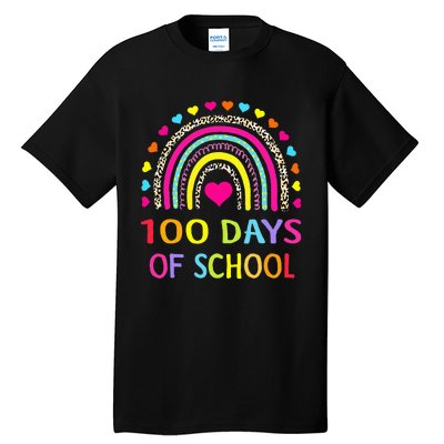 Cute 100 Days Of School Rainbow 100th Day Of School Tall T-Shirt