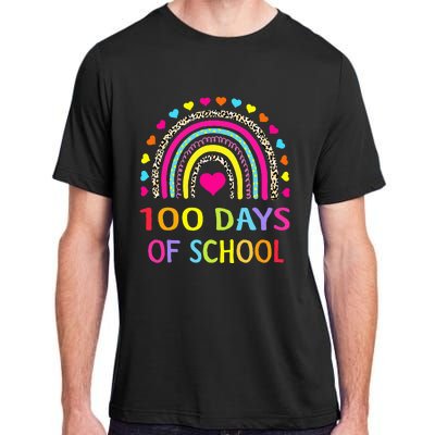 Cute 100 Days Of School Rainbow 100th Day Of School Adult ChromaSoft Performance T-Shirt