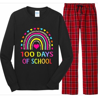 Cute 100 Days Of School Rainbow 100th Day Of School Long Sleeve Pajama Set