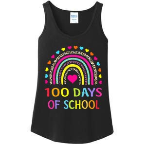 Cute 100 Days Of School Rainbow 100th Day Of School Ladies Essential Tank