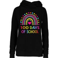 Cute 100 Days Of School Rainbow 100th Day Of School Womens Funnel Neck Pullover Hood