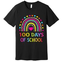 Cute 100 Days Of School Rainbow 100th Day Of School Premium T-Shirt