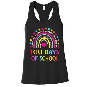 Cute 100 Days Of School Rainbow 100th Day Of School Women's Racerback Tank