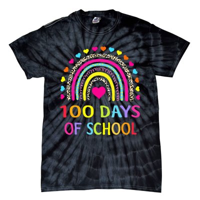 Cute 100 Days Of School Rainbow 100th Day Of School Tie-Dye T-Shirt