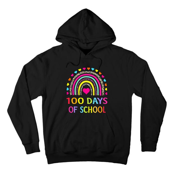 Cute 100 Days Of School Rainbow 100th Day Of School Tall Hoodie