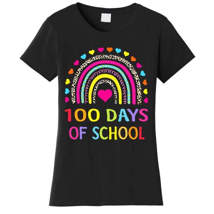 Cute 100 Days Of School Rainbow 100th Day Of School Women's T-Shirt