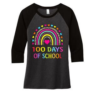 Cute 100 Days Of School Rainbow 100th Day Of School Women's Tri-Blend 3/4-Sleeve Raglan Shirt