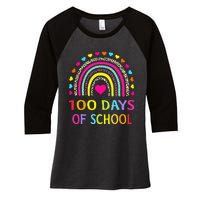 Cute 100 Days Of School Rainbow 100th Day Of School Women's Tri-Blend 3/4-Sleeve Raglan Shirt