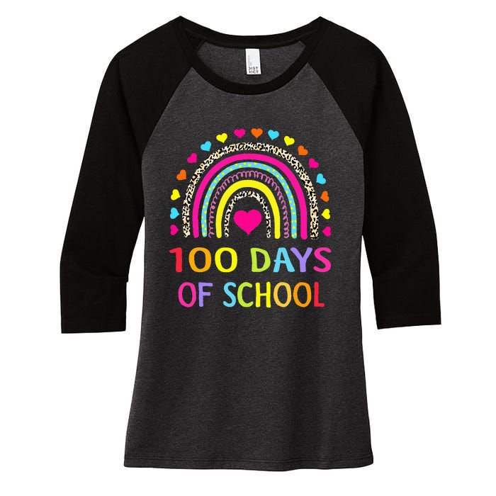 Cute 100 Days Of School Rainbow 100th Day Of School Women's Tri-Blend 3/4-Sleeve Raglan Shirt