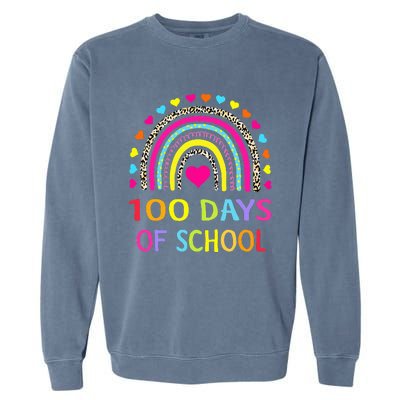 Cute 100 Days Of School Rainbow 100th Day Of School Garment-Dyed Sweatshirt