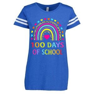 Cute 100 Days Of School Rainbow 100th Day Of School Enza Ladies Jersey Football T-Shirt