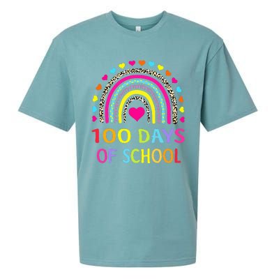 Cute 100 Days Of School Rainbow 100th Day Of School Sueded Cloud Jersey T-Shirt