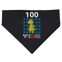 Cute 100th Day Of School Dino Happy 100 Days Dinosaur TRex USA-Made Doggie Bandana