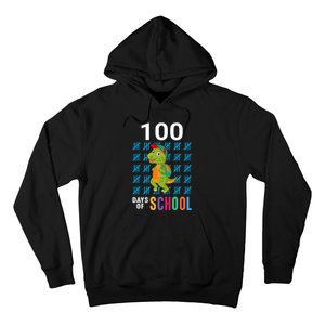 Cute 100th Day Of School Dino Happy 100 Days Dinosaur TRex Hoodie